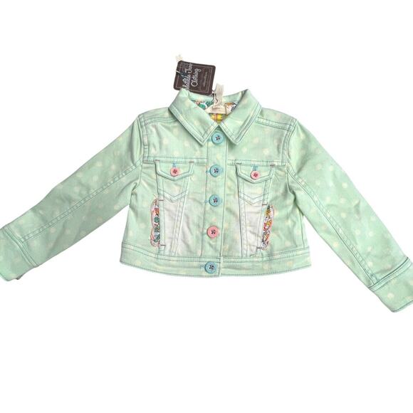 New Girls Matilda Jane Dream Chasers Polka Dot Party Denim Jacket Size 2 - Picture 7 of 8